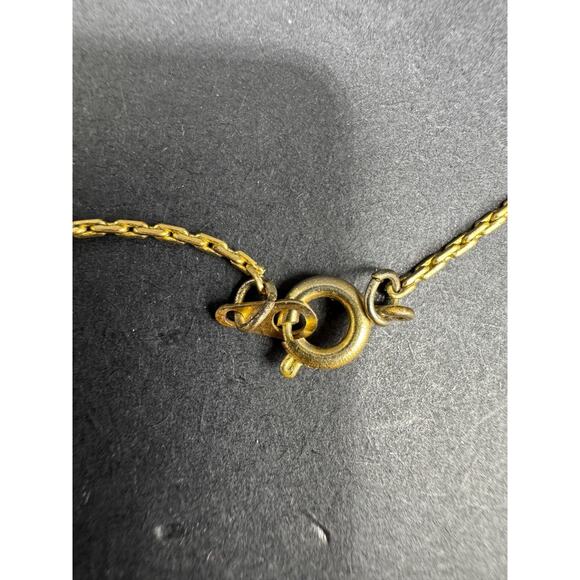 Vintage 1/20 10k Gold Filled Blue Topaz Cross Pendant Necklace C.T Signed - Picture 9 of 9